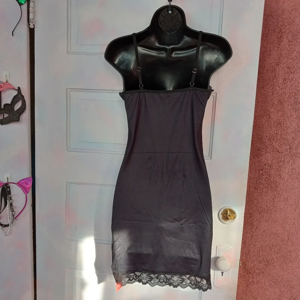 💥Fairy grunge bodycon gothic slip dress! Nwt! Sexy goth dress w/lace trim - Picture 10 of 12
